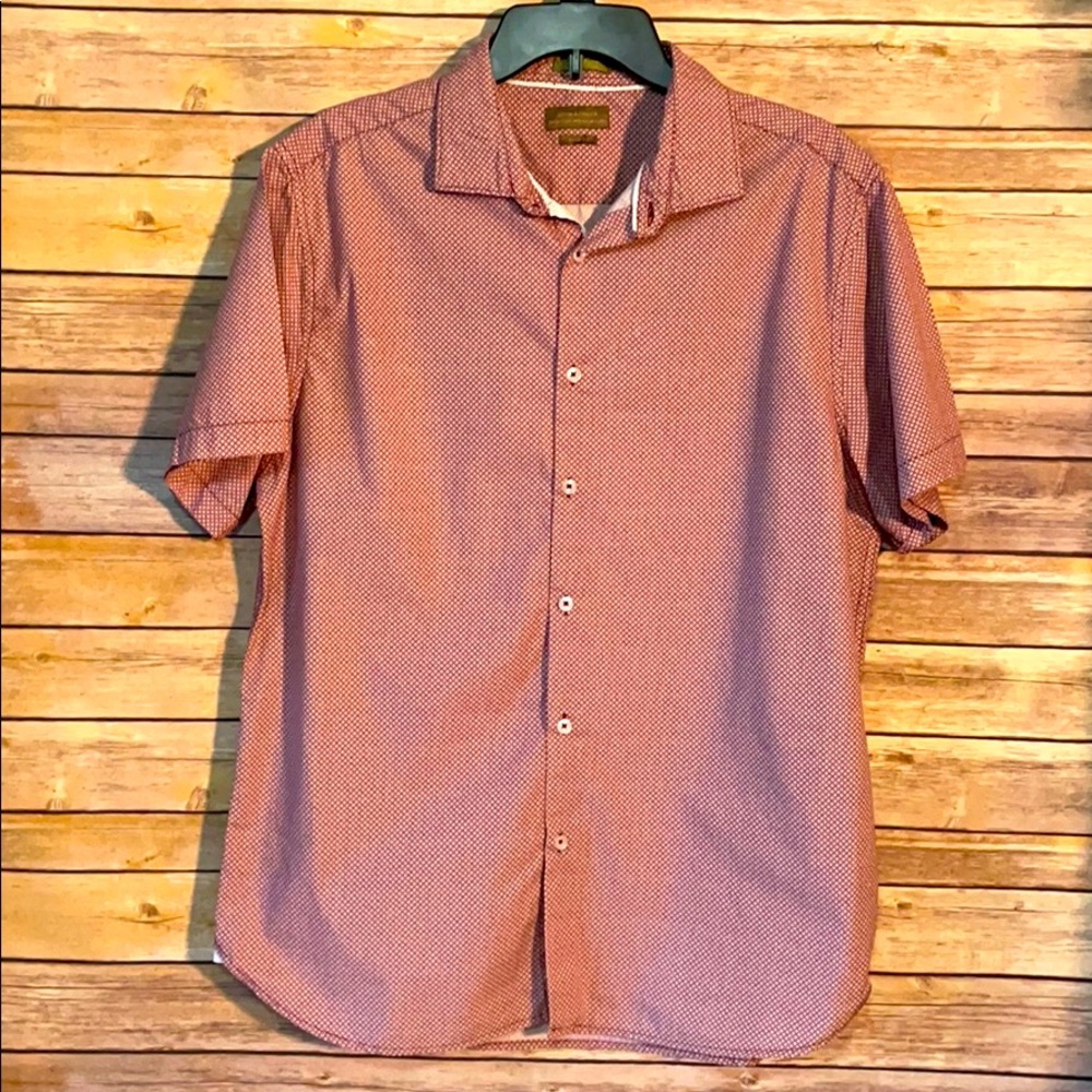 Men’s DENIM. FLOWER Short Sleeve Button Up Sz L